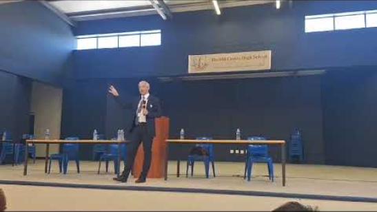 Director-General Dr. Duncan Pieterse engaged learners at Harold Cressy High School for G20 Outreach.
