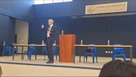G20 Outreach: Director-General Dr. Duncan Pieterse engaged learners at Harold Cressy High School.